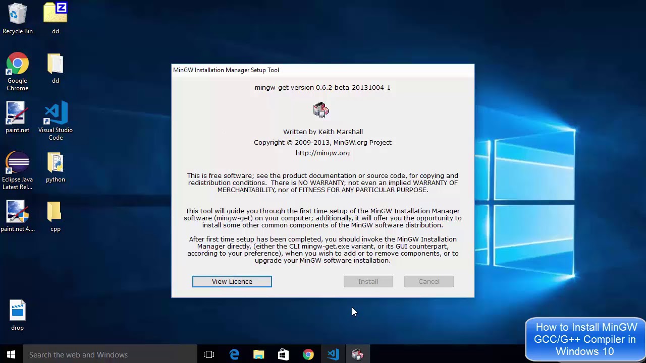 Cómo instalar el compilador MinGW (GCC/G++) en Windows 10 Cómo instalar el compilador MinGW (GCC/G++) en Windows 10