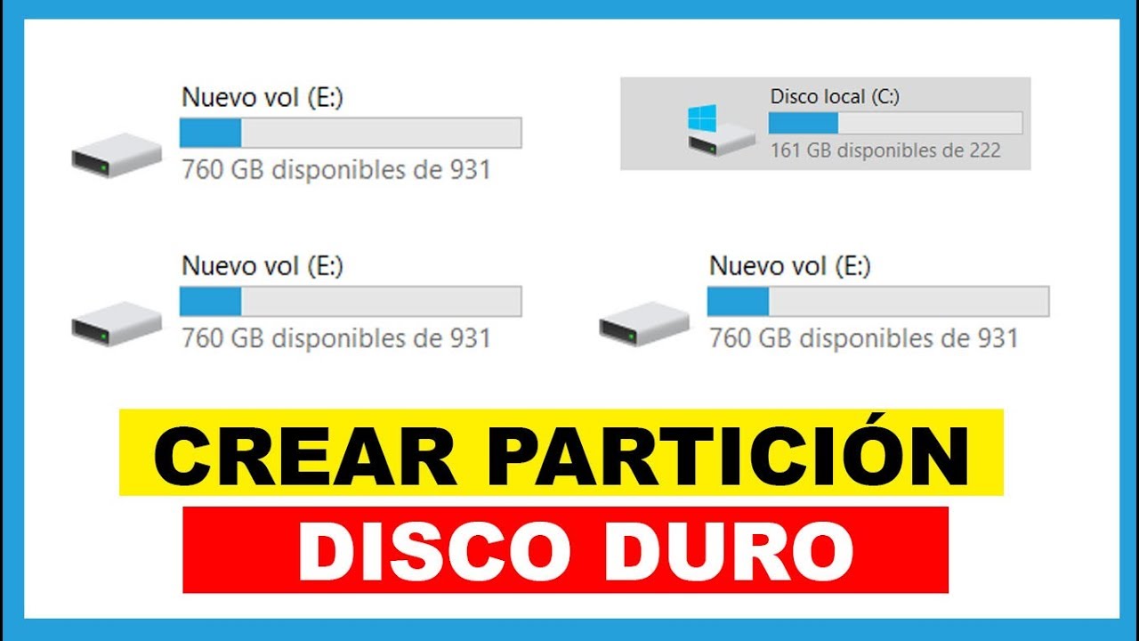 Crear Nueva Partición de Disco Duro en Windows 10 [Tutorial Rápido]