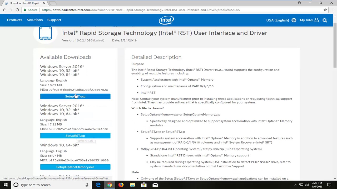 Descargar driver Intel Rapid Storage Technology en Windows 10 Descargar driver Intel Rapid Storage Technology en Windows 10